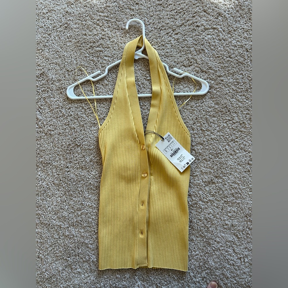 Zara ribbed halter vest